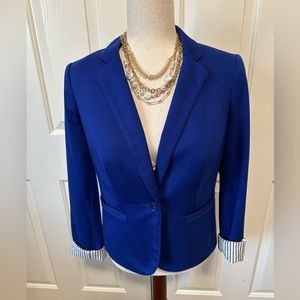 The Limited | cuffed sleeve Tailored blazer | color: blue | size: small